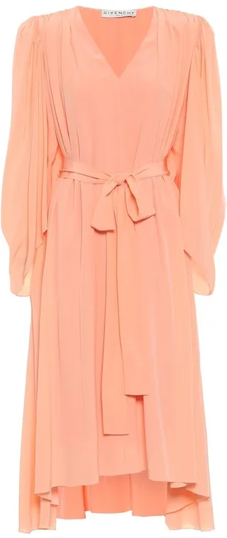 Crepe de chine silk midi dress