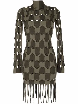 Two-Tone Cable Mini Dress