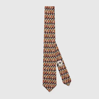 Gucci porter print silk tie