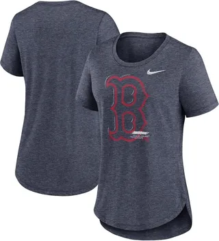 Women's Nike Heather Navy Boston Red Sox Touch Tri-Blend T-shirt