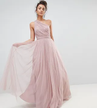ASOS TALL PREMIUM Tulle One Shoulder Maxi Dress