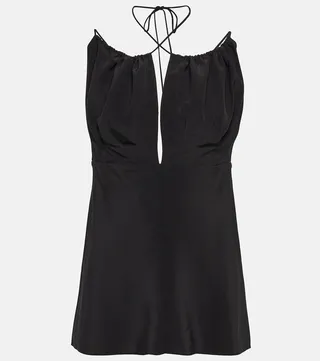 Halterneck silk top