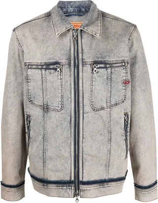 Zip-Front Denim Jacket