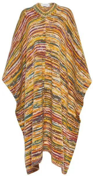 Lopez striped cashmere poncho