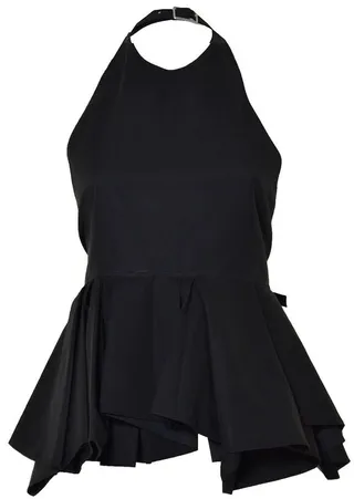 Jil Sander Halter-Neck Ruffled Sleeveless Top