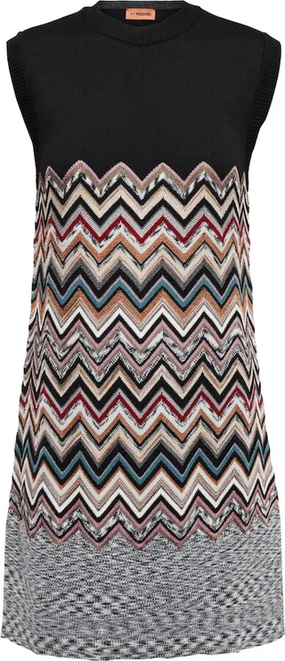 Zig-zag knit minidress