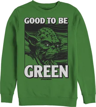 Men's Star Wars St. Patrick's Day Yoda Good to Be Sweatshirt - Kelly Green - X Large
