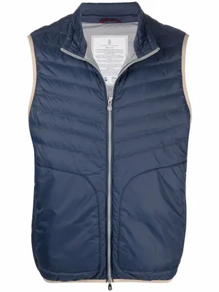 Quilted-Finish Down Gilet