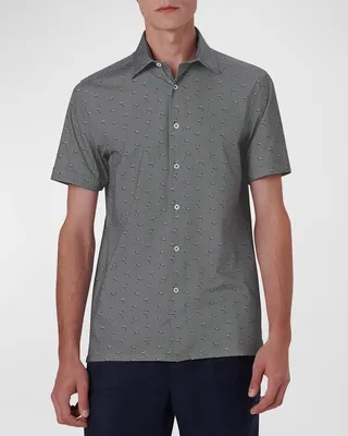 Men's OoohCotton Tech Cocktail-Print Sport Shirt