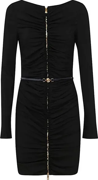Versace Medusa Belted Waist Mini Dress