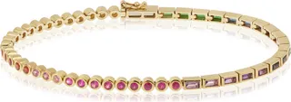 Women's 9K Gold Multi-Stone Tennis Bracelet