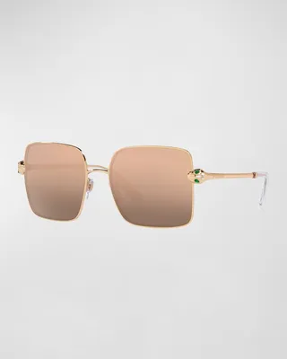 Crystal Snake Square Metal Sunglasses
