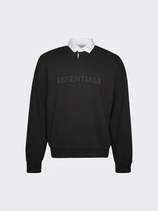 Henley Rugby Shirt Off Black