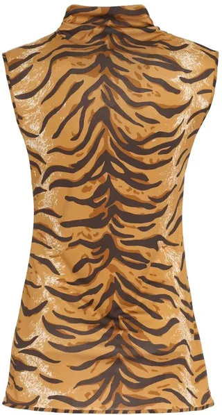 Jil Sander Tiger-Print Turtle Neck Sleeveless Top