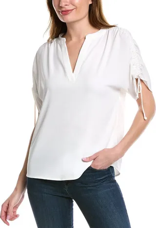T Tahari Split Neck Tunic