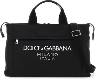 Logo Printed Zipped Travel Bag