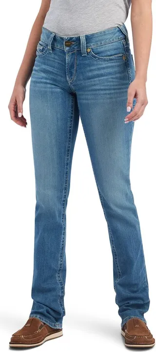 Ariat Female R.E.A.L. Mid Rise Arrow Fit Esmeralda Boot Cut Jean Delaware 29