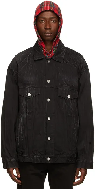 Balenciaga Black Cities Paris Denim Jacket