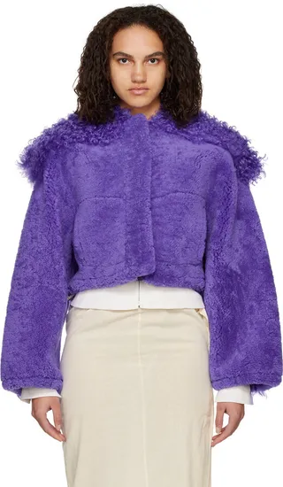 Jacquemus Purple Le Papier 'La Veste Piloni' Shearling Jacket