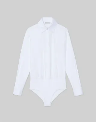Heritage Stretch Cotton Button Down Bodysuit