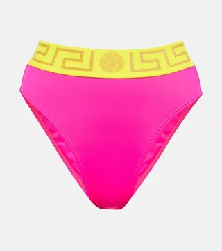 Greca high-rise bikini bottoms