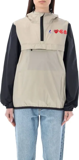 Comme des Garçons Play Logo-Patch Hooded Pullover Jacket