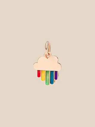 Rainbow Dodo charm in 9 kt rose gold and enamel