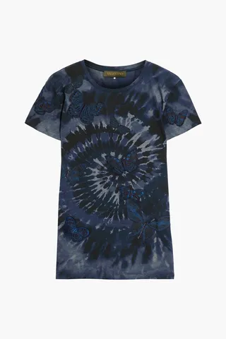 Appliquéd tie-dyed cotton-jersey T-shirt