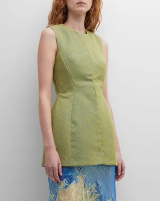 Mottled Sleeveless Tailored Tunic