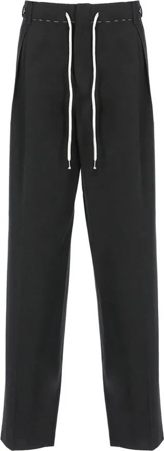 Maison Margiela High-Waist Straight-Leg Drawstring Trousers