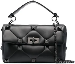 VALENTINO GARAVANI- Roman Stud Maxi Leather Shoulder Bag