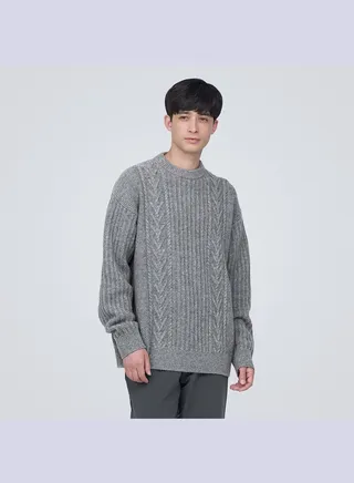 Merino Wool Cable Stitch Sweater