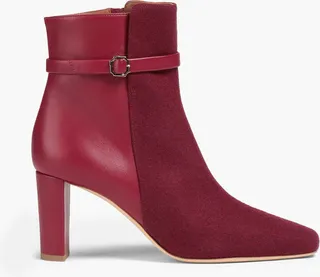 Kris leather and felt ankle boots