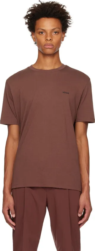 Hugo Brown Bonded T-Shirt