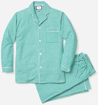 Petite Plume™ men's classic flannel pajama set in gingham