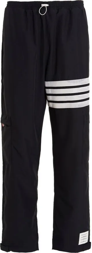 Thom Browne High Waist 4-Bar Striped Track Pants