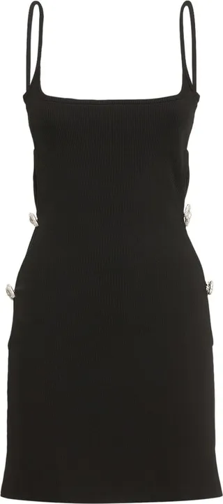 Embellished stretch viscose mini dress