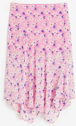 Asymmetric Crêped Skirt