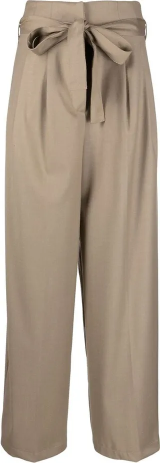 Tied-Waist Straight Trousers