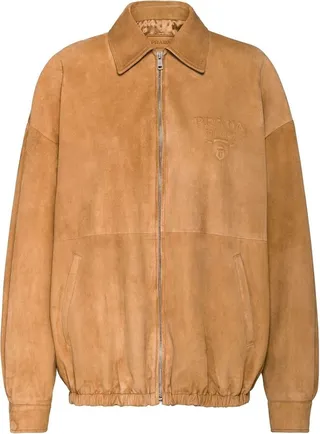 Suede Zipped Bomber Jacket