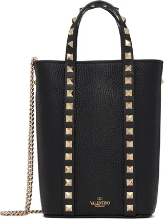 Valentino Garavani Black Rockstud Tote