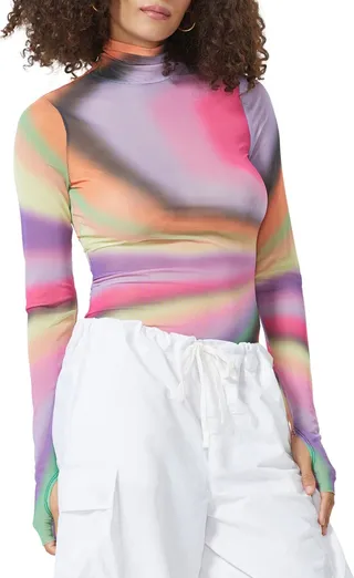 Zadie Turtleneck Mesh Top