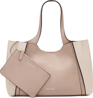 Sahara Colorblocked Tote Bag with Removable Pouch