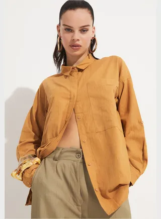 Pocket Detail Button Down Shirt