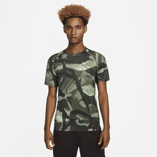 Men's Nike Pro Dri-FIT Short-Sleeve Slim Camo Top in Brown