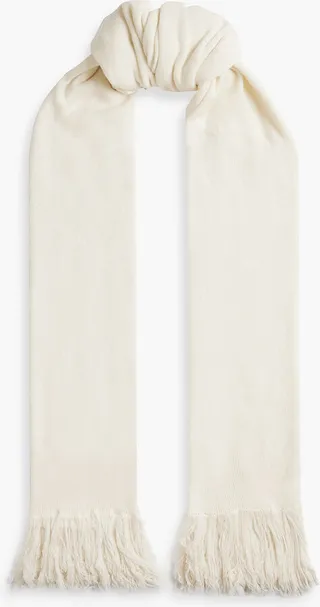 Fringed cashmere scarf