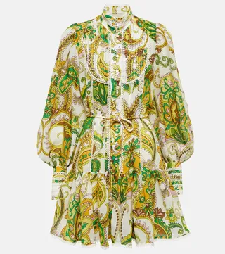 Printed ramie minidress