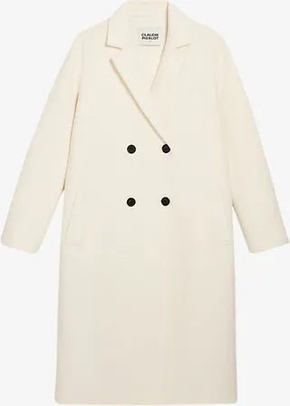 Womens Naturels Galant Double-breasted Wool-blend Coat