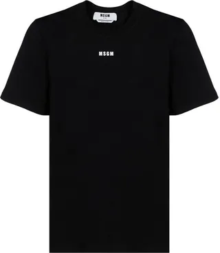 MSGM Logo Printed Crewneck T-Shirt