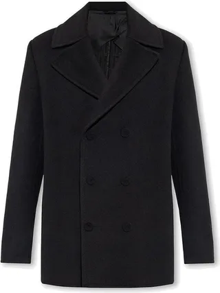 Fendi Double Breasted Logo Detailed Coat